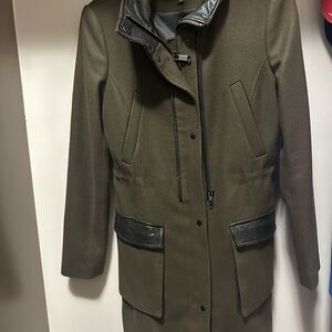Andrew Marc Utility Jacket style winter coat in brown with Black Details